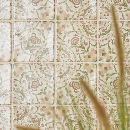 STUDIO Sanderson Anthos Pink Clay Ceramic Wall Tile 13x13cm