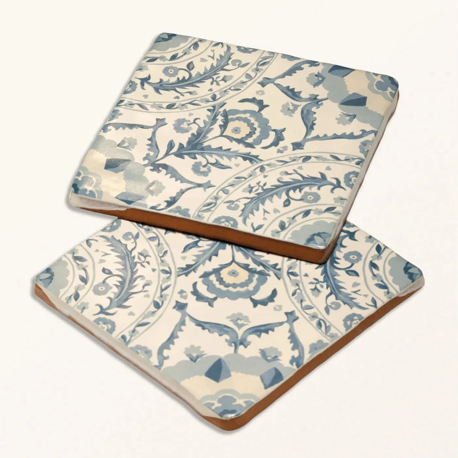 STUDIO Sanderson Anthos Pottery Blue Ceramic Wall Tile 13x13cm