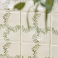 STUDIO Sanderson Oxbow Check Olive Ceramic Wall Tile 13x13cm