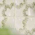 STUDIO Sanderson Oxbow Check Olive Ceramic Wall Tile 13x13cm
