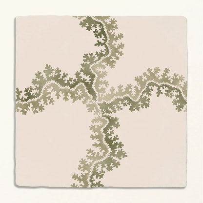 STUDIO Sanderson Oxbow Check Olive Ceramic Wall Tile 13x13cm