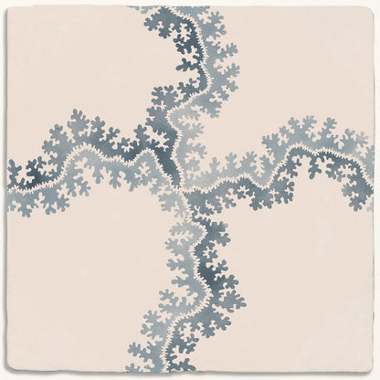 STUDIO Sanderson Oxbow Check Pottery Blue Ceramic Wall Tile 13x13cm