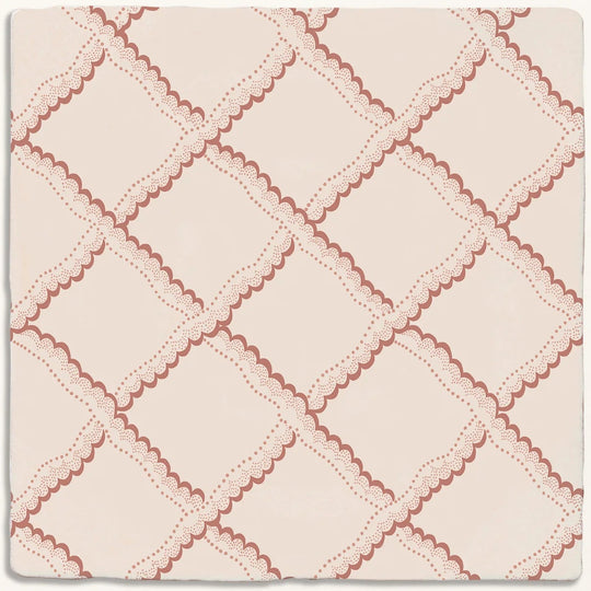 STUDIO Sanderson Rye Pink Clay Ceramic Wall Tile 13x13cm - alternate view