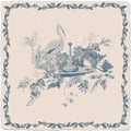 STUDIO Sanderson Aesop's Fables The Fox and The Stork motif tile in Pottery Blue