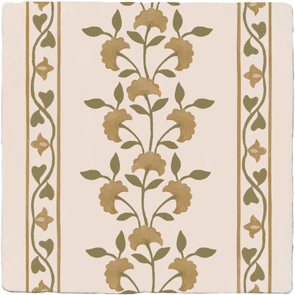 STUDIO Sanderson Anthos Ochre Border & Corner Ceramic Wall Tile 13x13cm