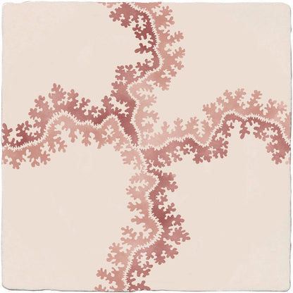 STUDIO Sanderson Oxbow Check Madder Ceramic Wall Tile 13x13cm