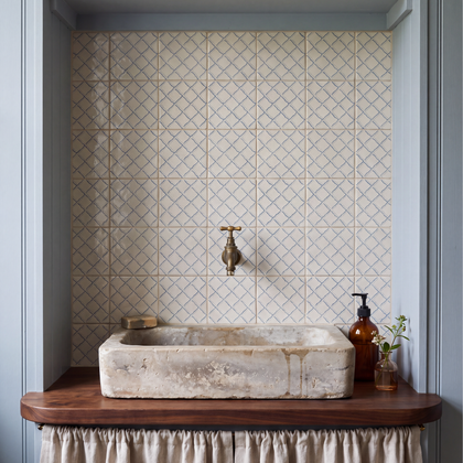STUDIO Sanderson Rye Pottery Blue Ceramic Wall Tile 13x13cm