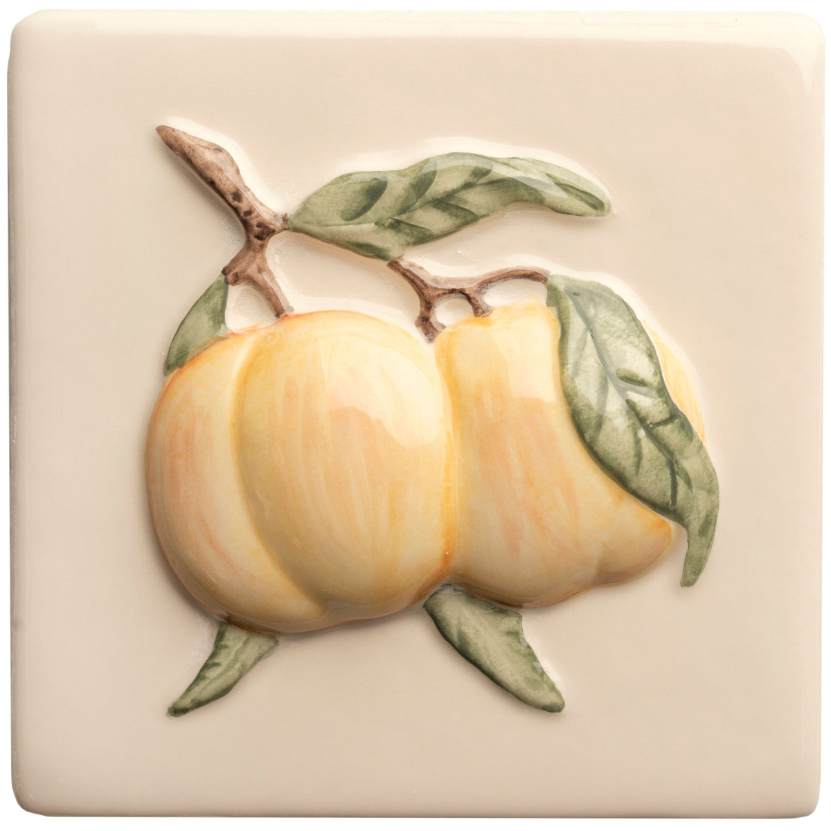 Summer Fruits Apricot Handpainted Tile – detail view 4