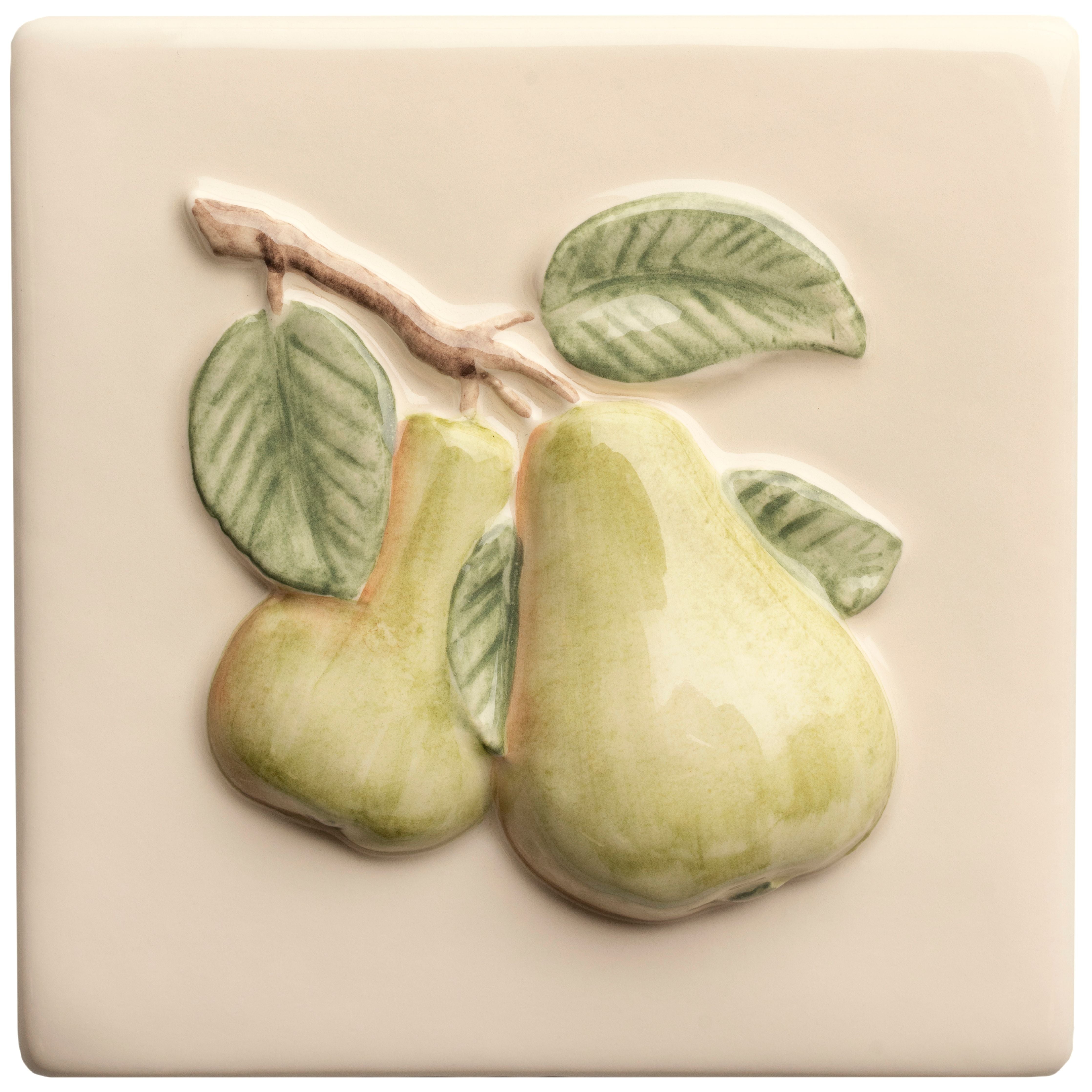 Summer Fruits Pear Handpainted Tile