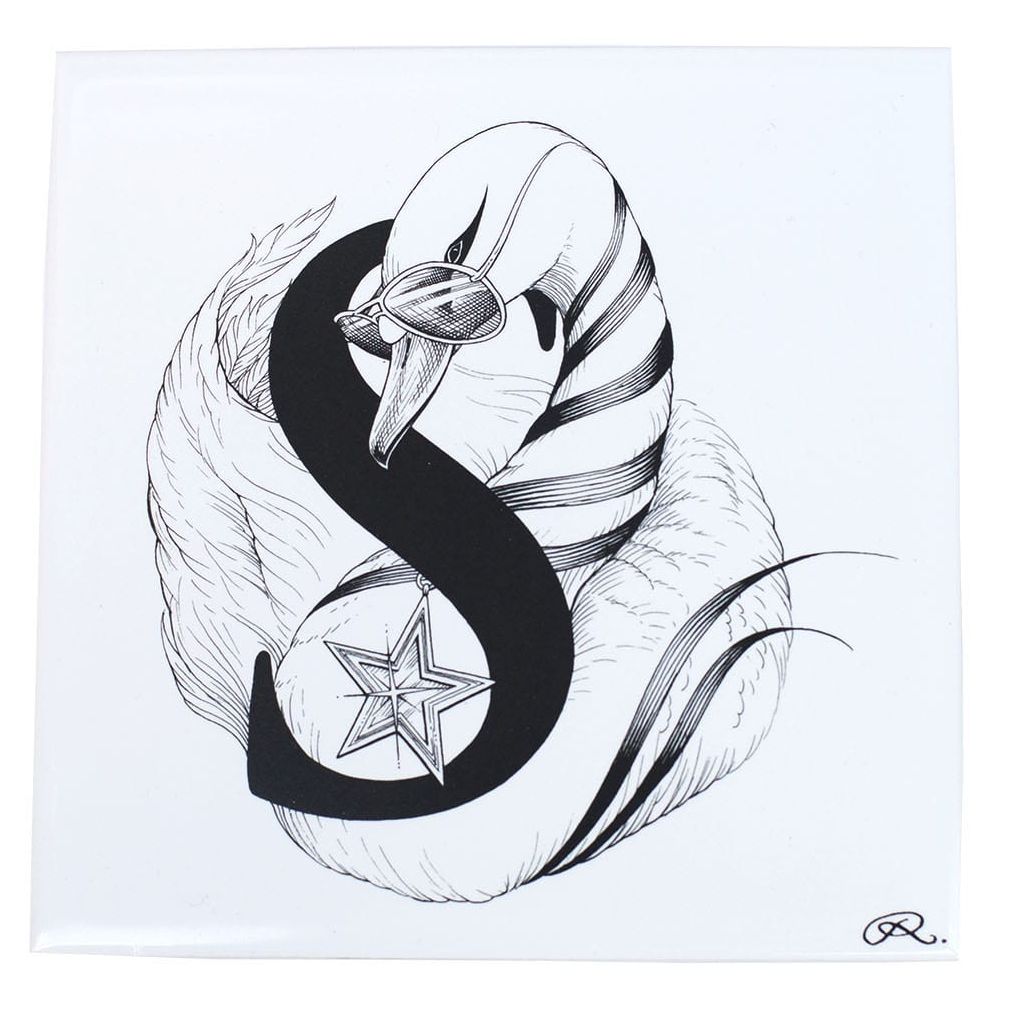Rory Dobner S – Silky Swan Alphabet Tile - Ceramic