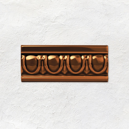 Teapot Brown Egg & Dart Moulding Ceramic Wall Tile 152x65mm