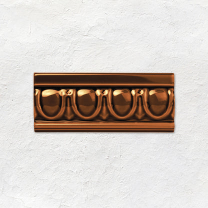 Teapot Brown Egg & Dart Moulding Ceramic Wall Tile 152x65mm
