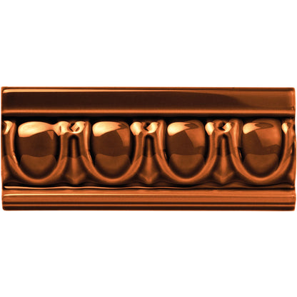Teapot Brown Egg & Dart Moulding Ceramic Wall Tile 152x65mm