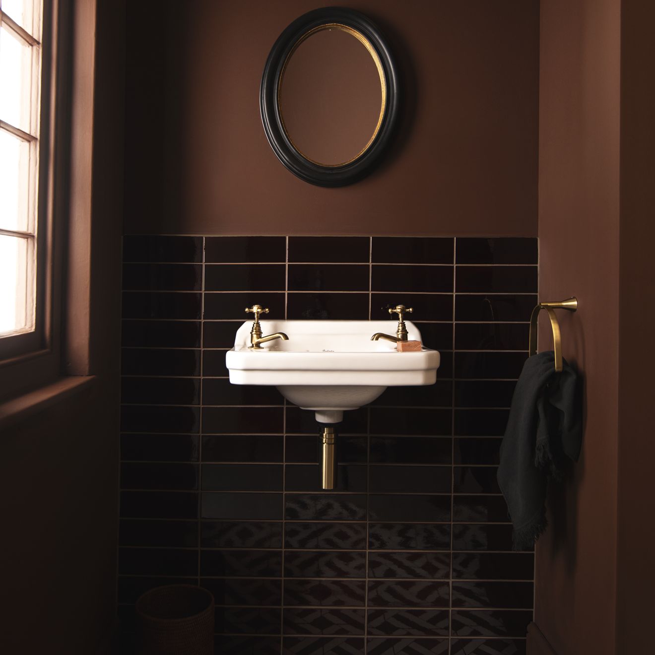 Teapot Brown Large Brick Ceramic Wall Tile 228x75mm