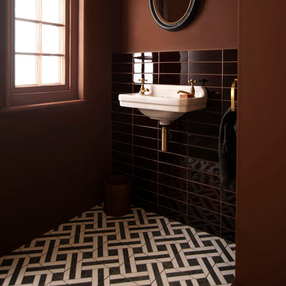 Teapot Brown Large Brick Ceramic Wall Tile 228x75mm