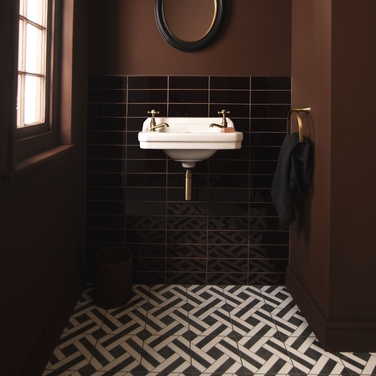 Teapot Brown Large Brick Ceramic Wall Tile 228x75mm