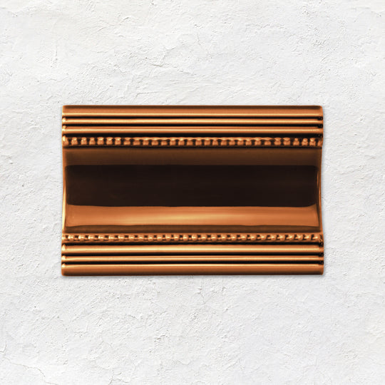 Teapot Brown Plain Cornice Ceramic Wall Tile 152x75mm
