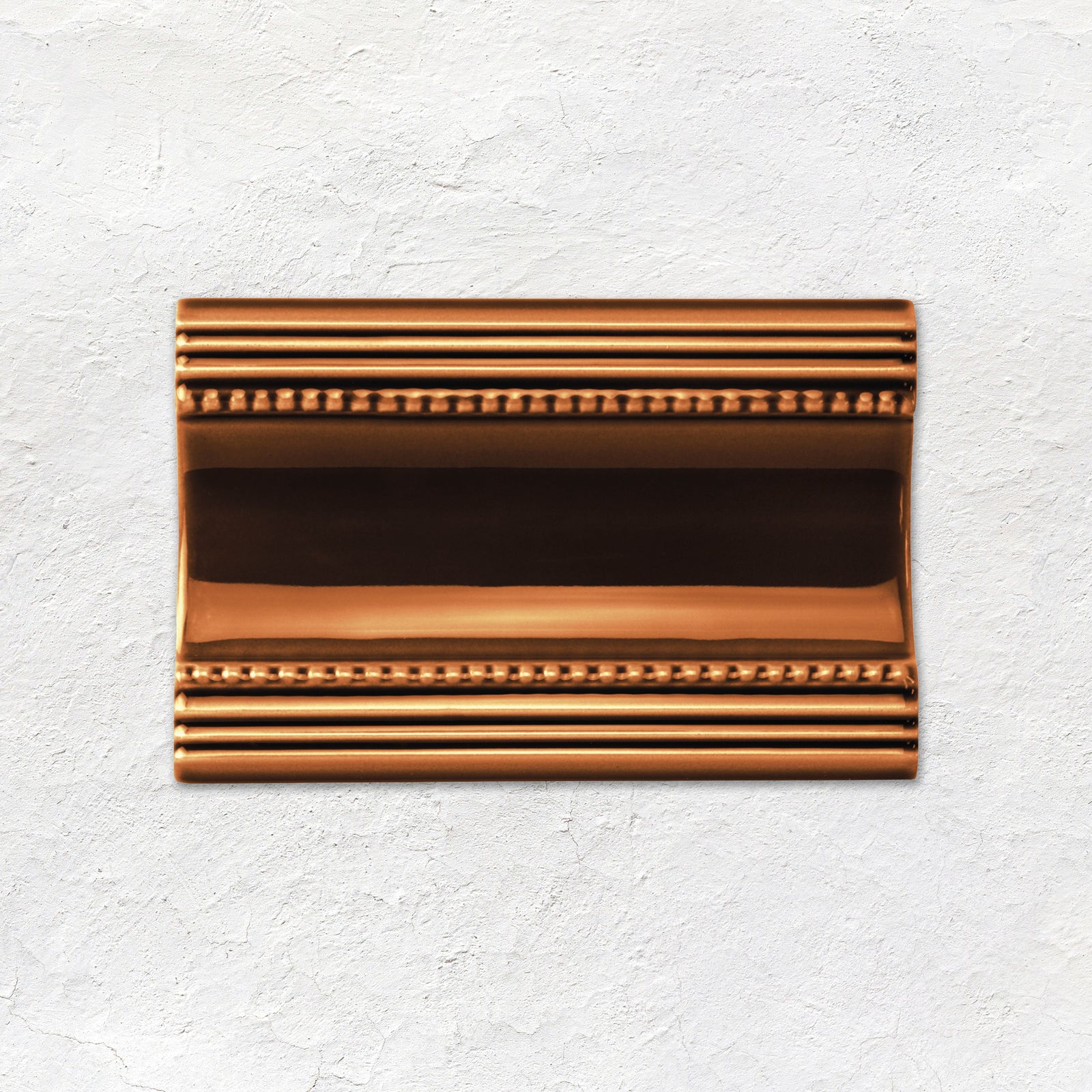 Teapot Brown Plain Cornice Ceramic Wall Tile 152x75mm