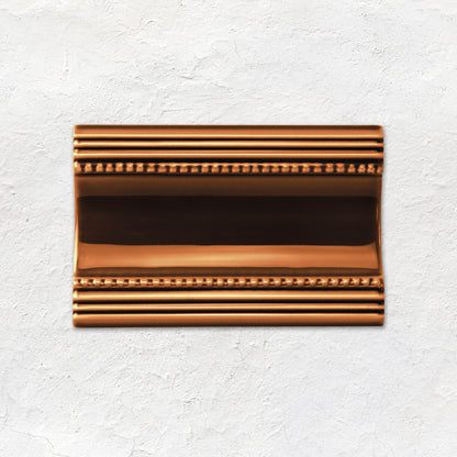 Teapot Brown Plain Cornice Ceramic Wall Tile 152x75mm
