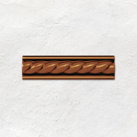 Teapot Brown Rope Moulding Ceramic Wall Tile 152x40mm