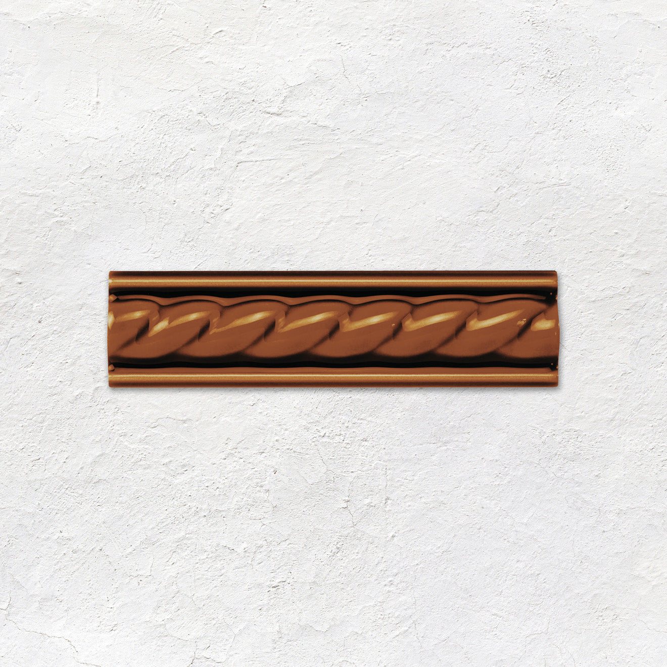 Teapot Brown Rope Moulding Ceramic Wall Tile 152x40mm
