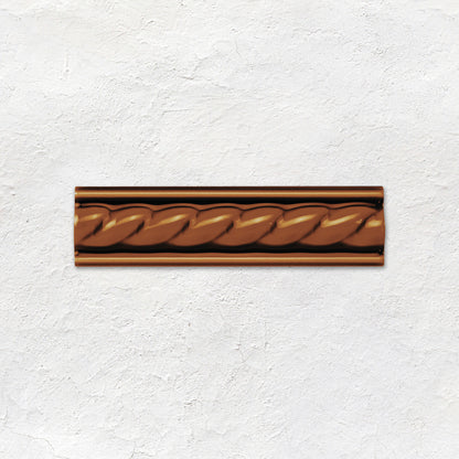 Teapot Brown Rope Moulding Ceramic Wall Tile 152x40mm