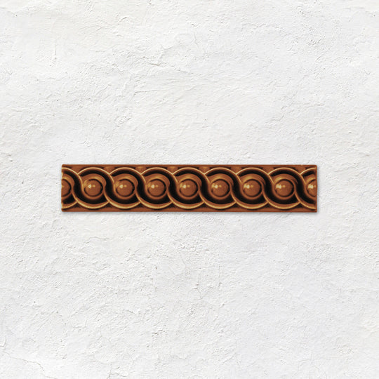Teapot Brown Scroll Moulding Ceramic Wall Tile 152x29mm