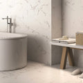 Marmor Statuario 30 x 60cm matt marble-effect porcelain tile room setting