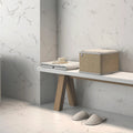 Marmor Statuario 30 x 60cm matt marble-effect porcelain tile interior setting