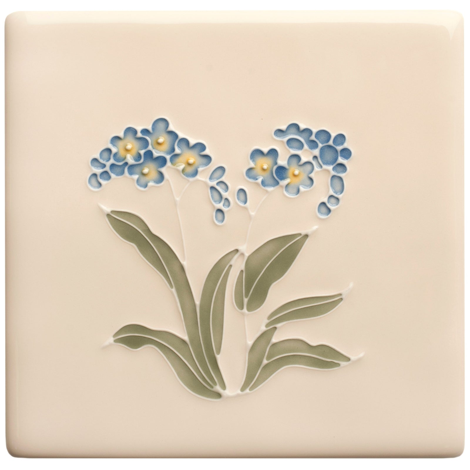 Tubelined Floral Collection Forget-Me-Not Wall Tile – detail view 4
