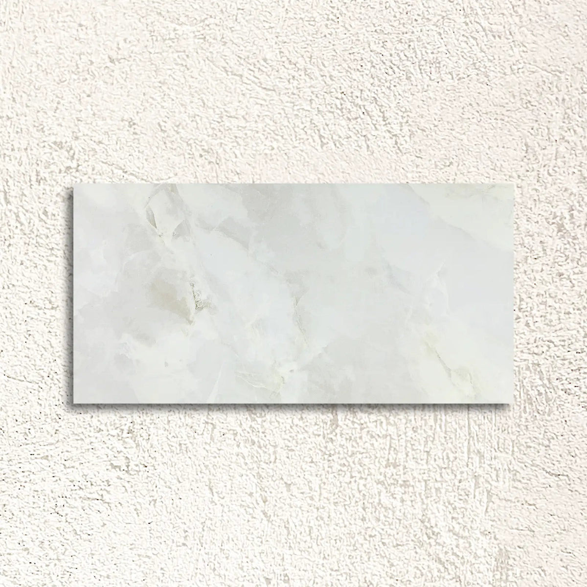 Tunis White Polished 60 x 120cm porcelain marble effect tile face