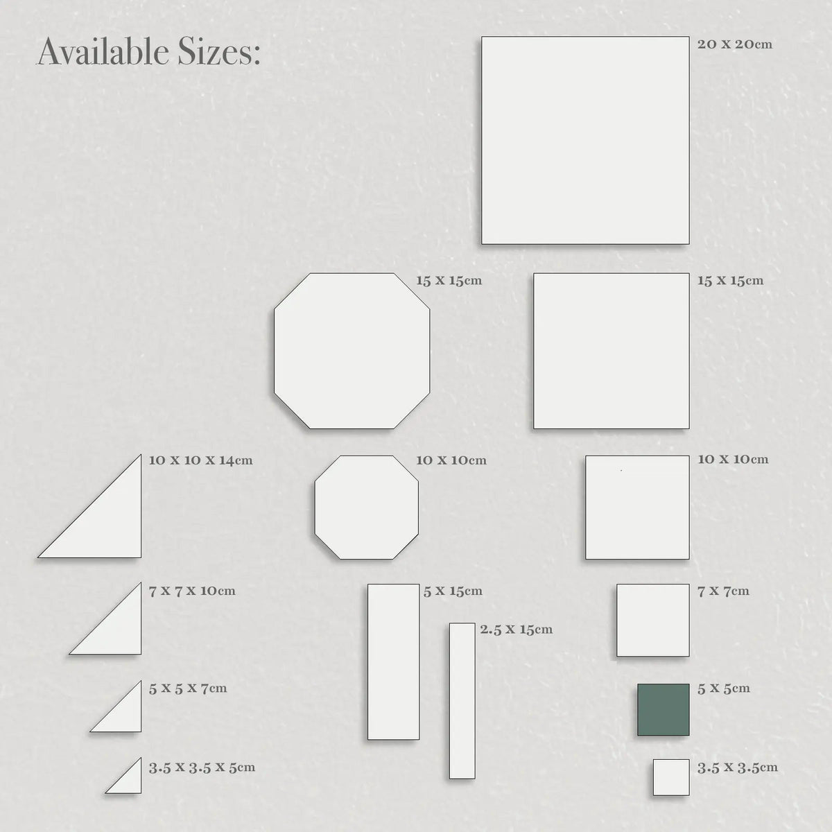 Winckelmans Unglazed Dark Green 5 x 5cm Dot porcelain tile face