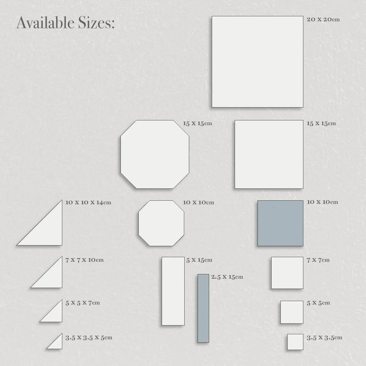 Winckelmans Unglazed Pale Blue 10 x 10cm porcelain tile face