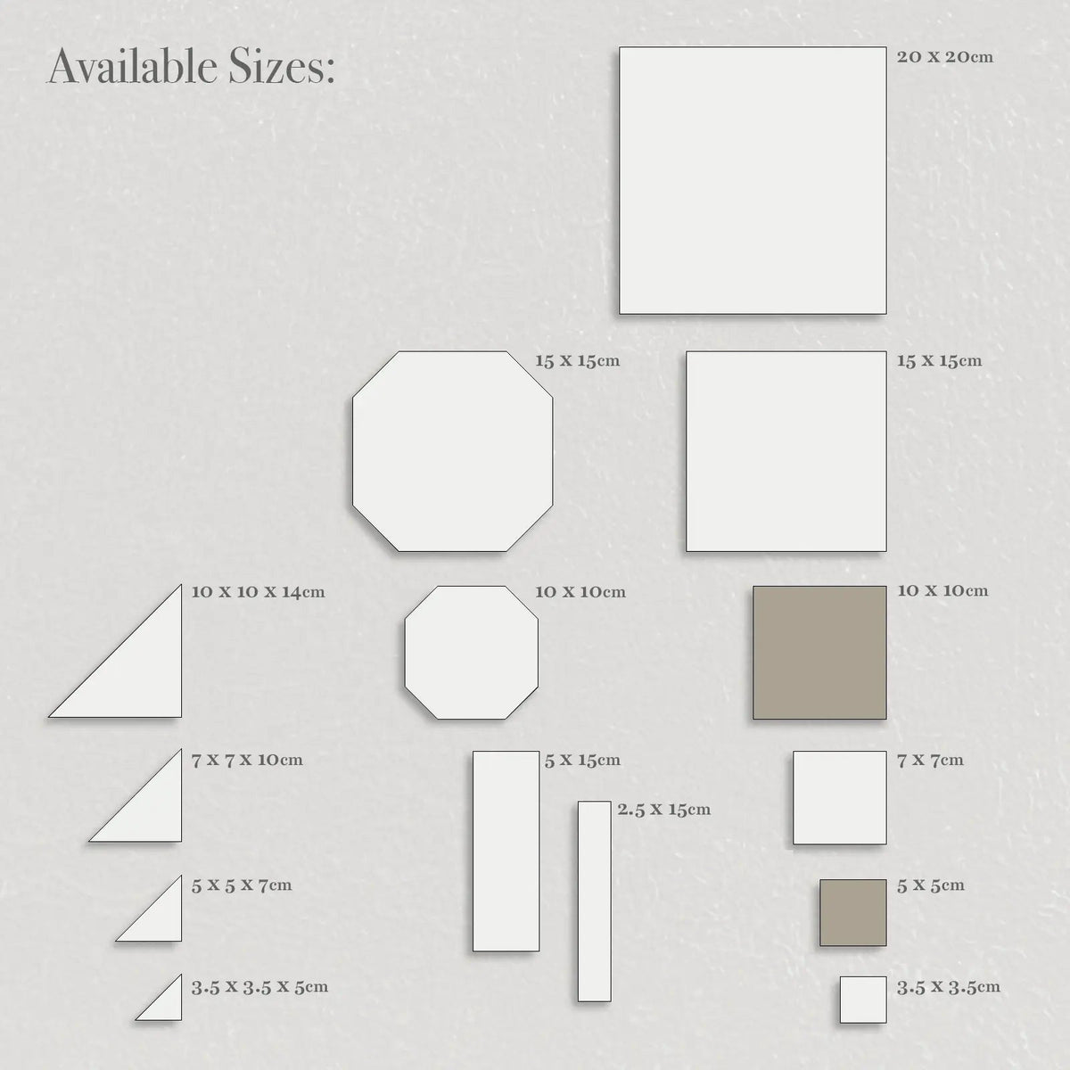 Winckelmans Unglazed Pale Grey 5 x 5cm Dot porcelain tile face