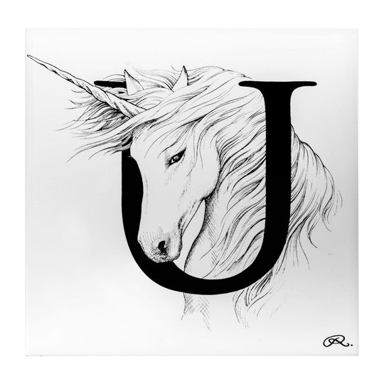 Rory Dobner U – Unicorn Alphabet Tile - Ceramic