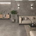 Urban Stone Grey Floor 30 x 60cm porcelain stone effect tile room setting