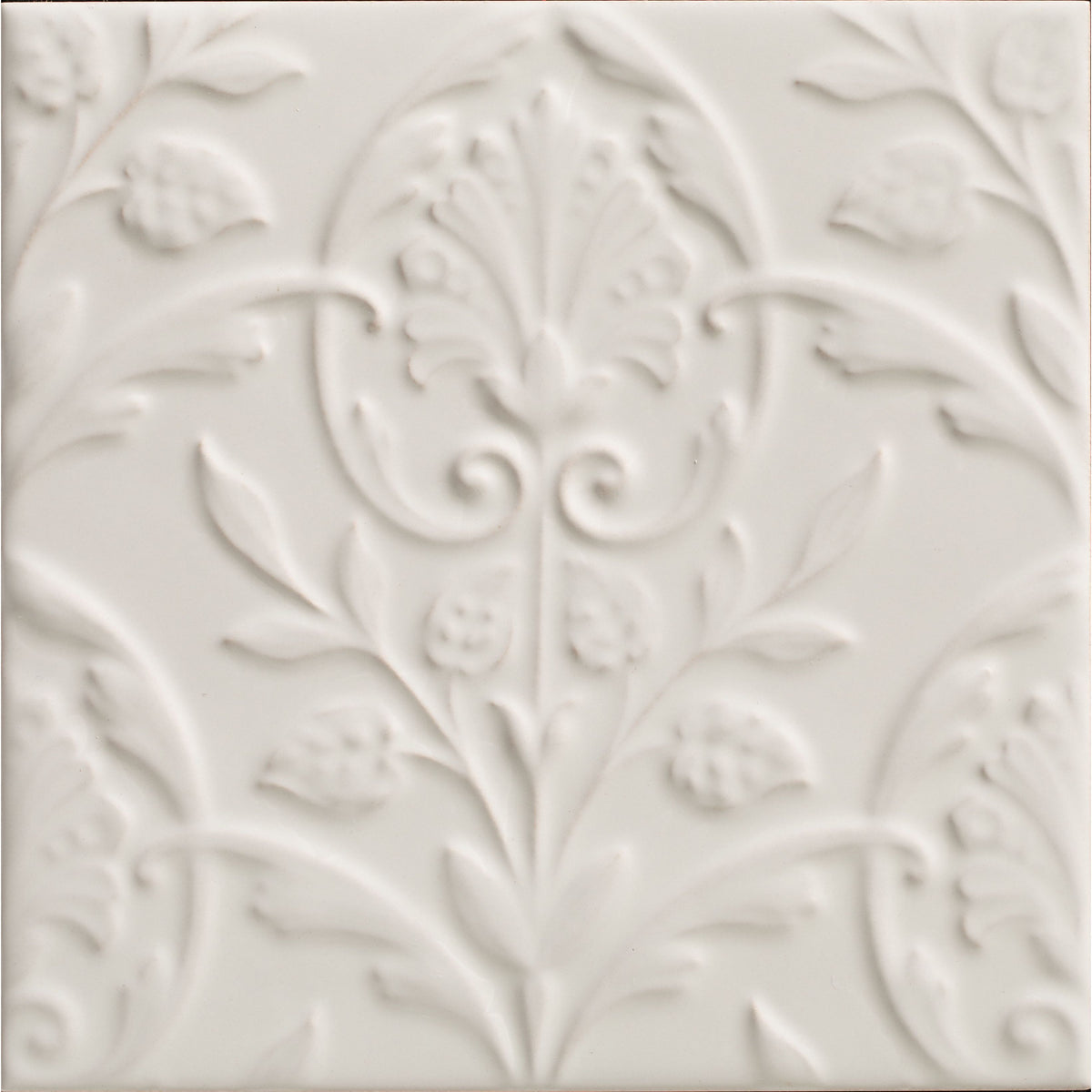 Victorian Style Hampton Court Vines Cotton White Gloss Ceramic Wall Tile