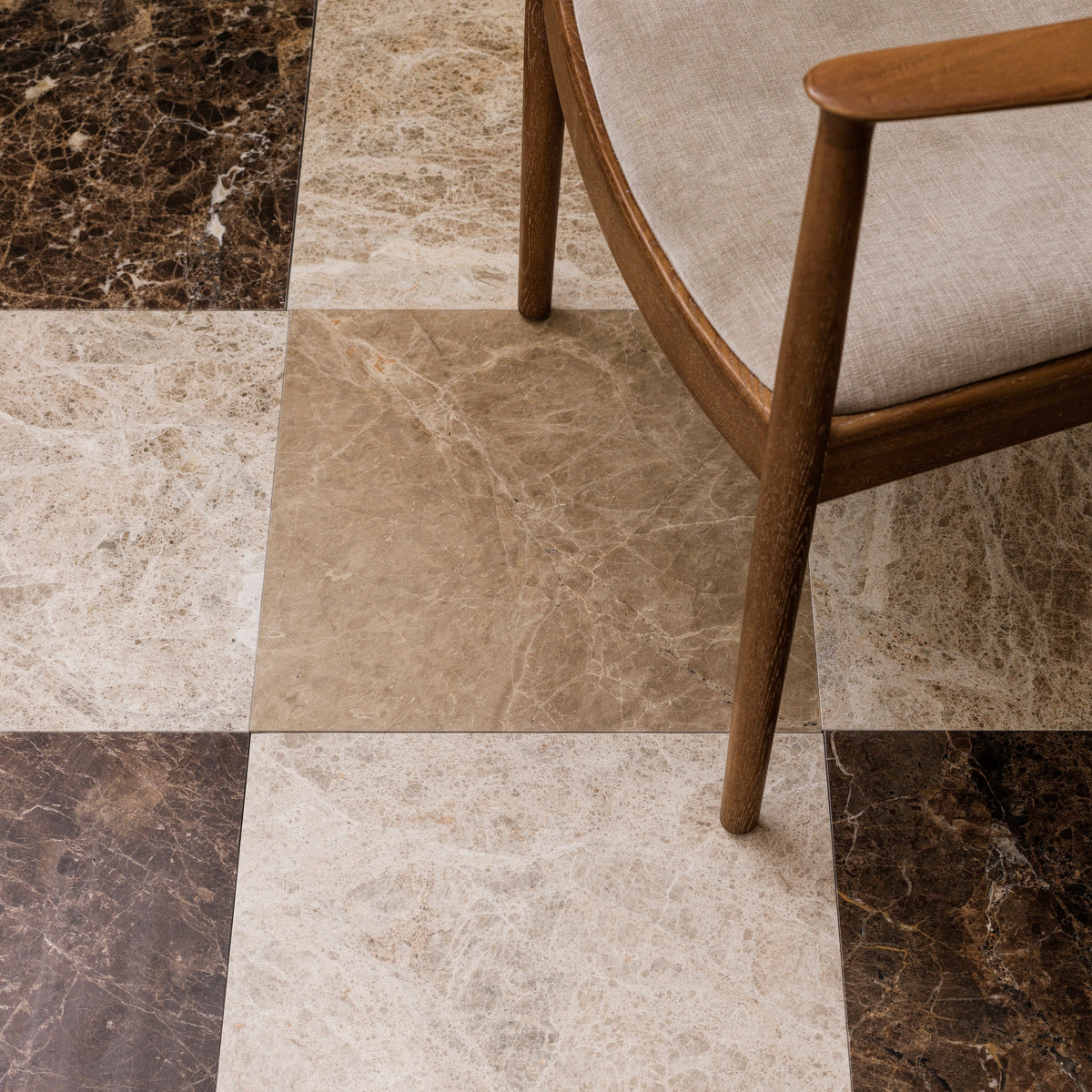 Versailles Marble Ecru Honed beige marble-effect tile