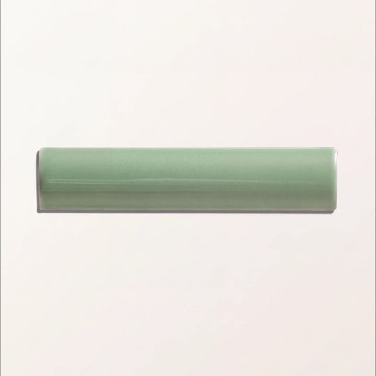 Victorian Style™ Wall Ceramic Cabbage Green Simple Beading 3x15cm - Gloss