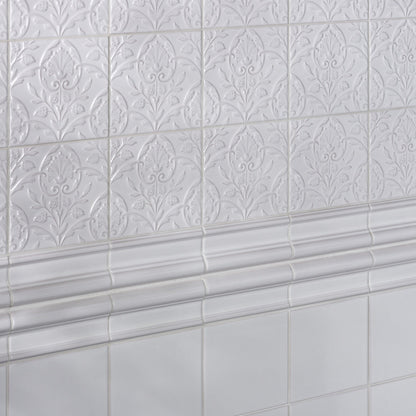 Victorian Style Hampton Court Vines Cotton White Gloss Ceramic Wall Tile