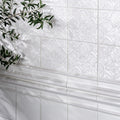 Victorian Style Hampton Court Vines Cotton White Gloss Ceramic Wall Tile