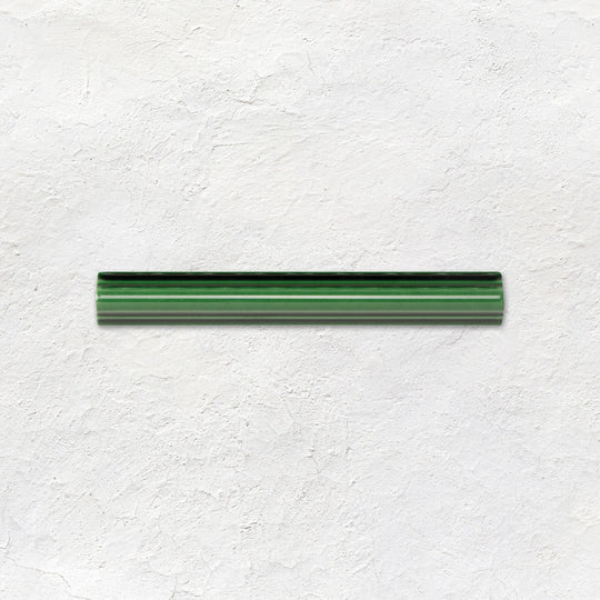 Victorian Green Astragal Moulding Ceramic Wall Tile 152x21mm