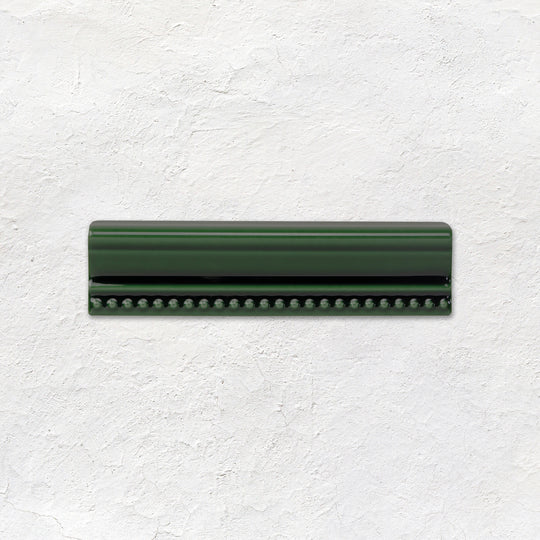 Victorian Green Hogarth Moulding Ceramic Wall Tile 152x38mm