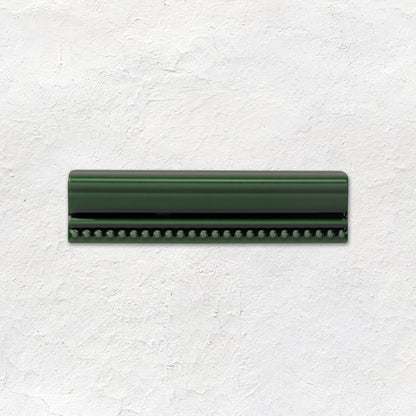 Victorian Green Hogarth Moulding Ceramic Wall Tile 152x38mm