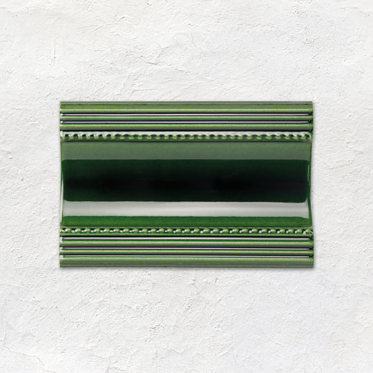 Victorian Green Plain Cornice Ceramic Wall Tile 152x75mm
