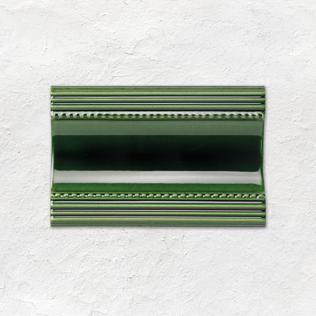 Victorian Green Plain Cornice Ceramic Wall Tile 152x75mm