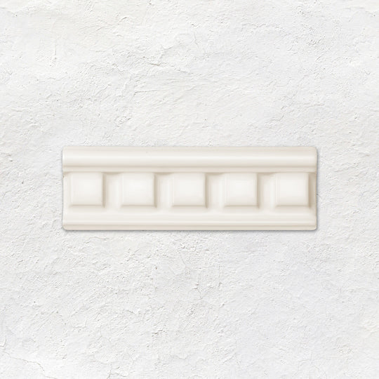 Vintage White Dentil Moulding Ceramic Wall Tile 152x50mm