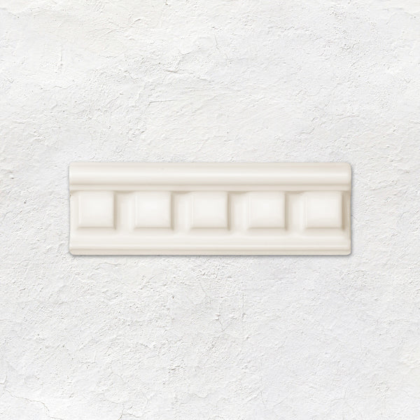 Vintage White Dentil Moulding Ceramic Wall Tile 152x50mm