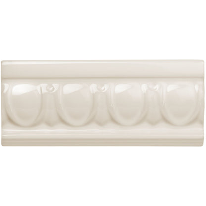 Vintage White Egg & Dart Moulding Ceramic Wall Tile 152x65mm