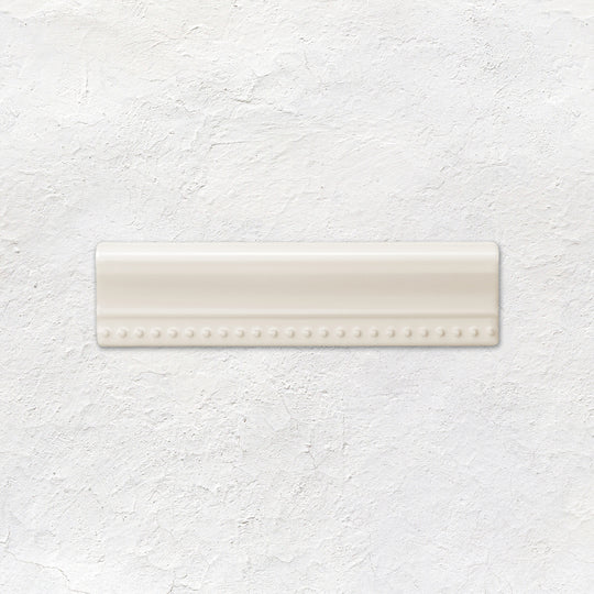 Vintage White Hogarth Moulding Ceramic Wall Tile 152x38mm